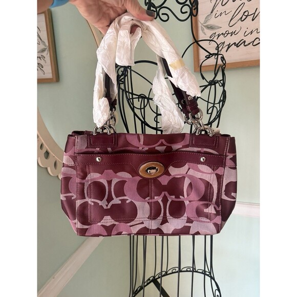 Coach Handbags - Coach F17140 Penelope op Art Turn Lock Bag NEW Burgandy Red